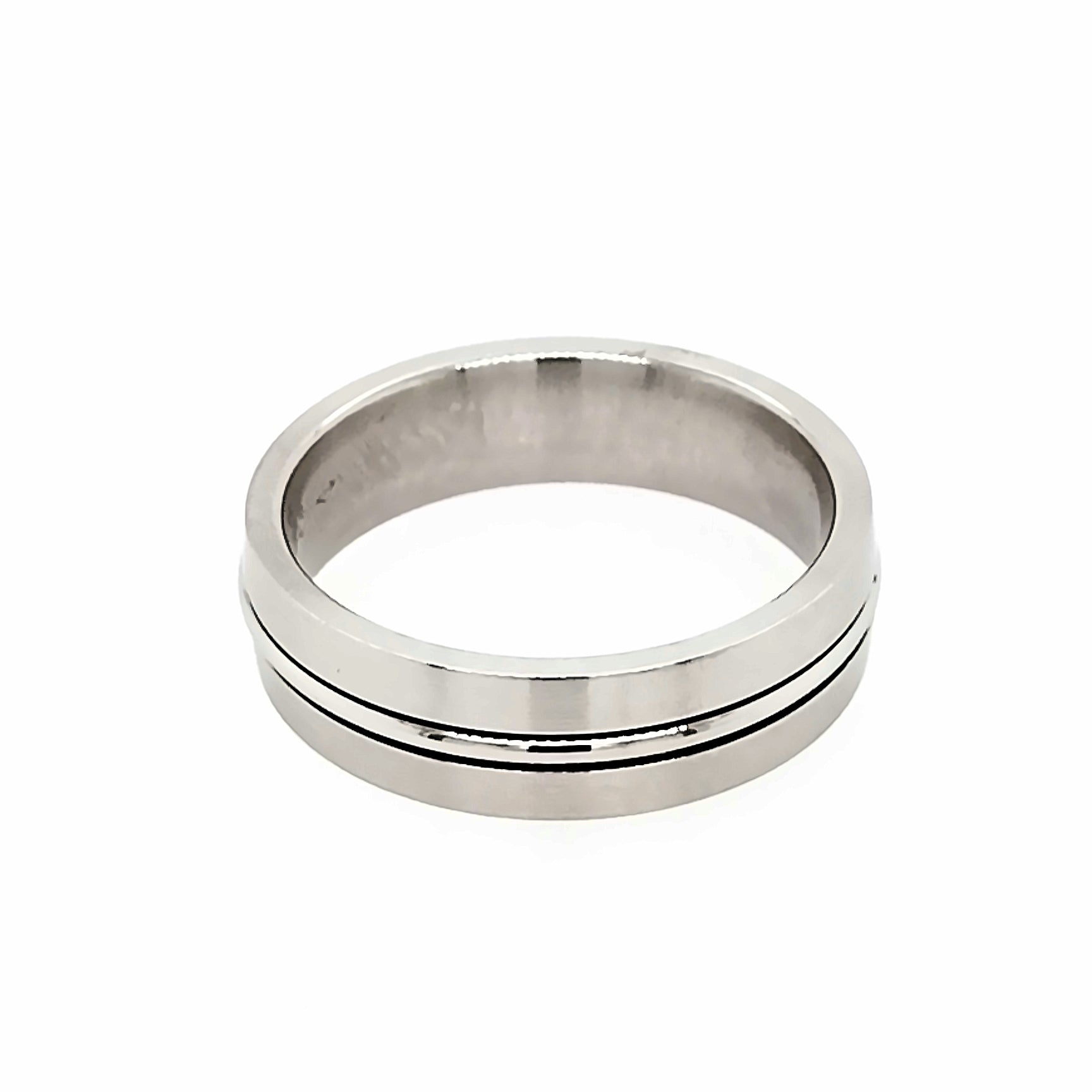 Platinum Satin and Polished 6mm Wedding Ring