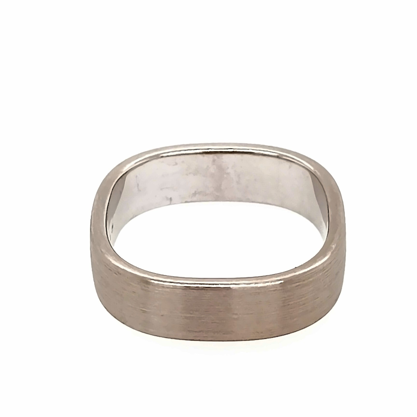 18ct White Gold Soft Square Men's Wedding Ring