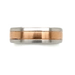Platinum & 18ct Rose Gold Square Men's Wedding Ring