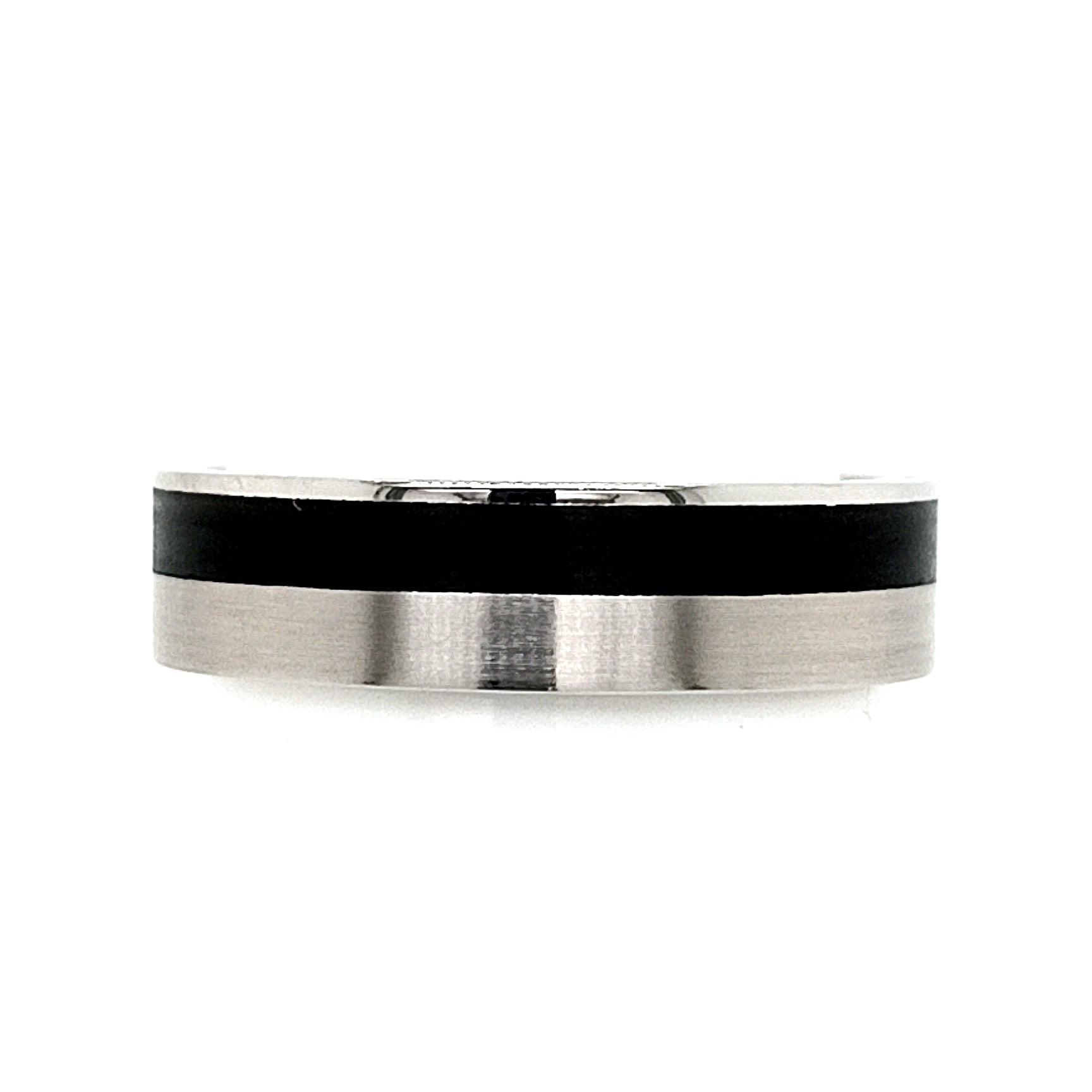 Palladium Carbon Fibre Band Detail Men's Wedding Ring