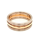 18ct White & Red Gold 3 Band Men's Wedding Ring