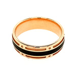 18ct Red Gold & Carbon Fibre Men's Wedding Ring