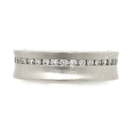 Platinum Concave Off-set Full Diamond Ring