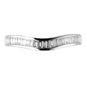 Platinum Shaped Half Chanel-set Diamond Ring - Andrew Scott