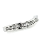 Platinum Shaped Half Chanel-set Diamond Ring