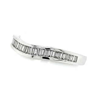 Platinum Shaped Half Chanel-set Diamond Ring