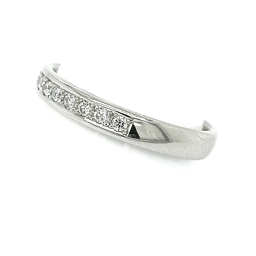 Platinum Nine Diamond Pave Mini-Ellipse Ring