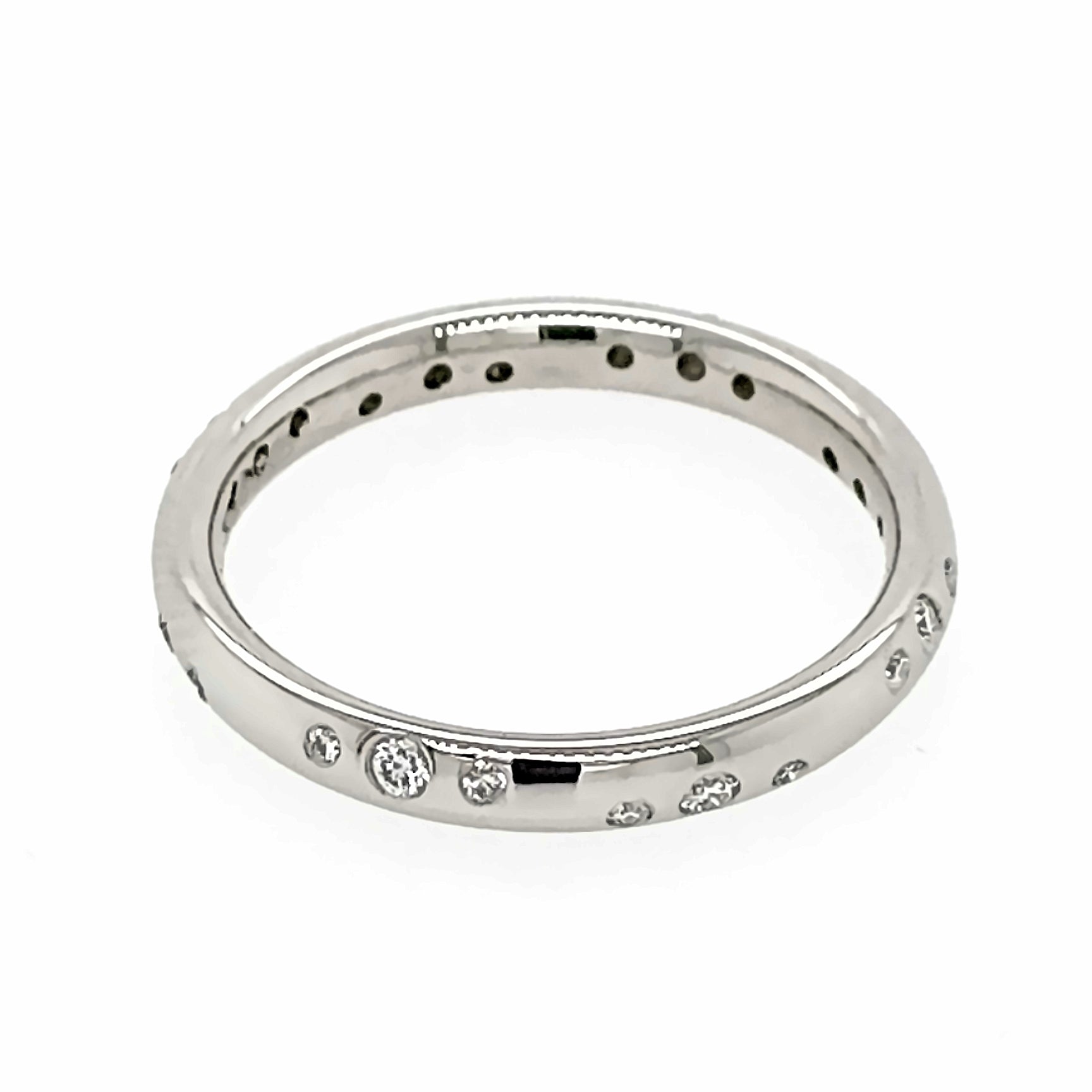 Platinum Scattered Flush-set Diamond Ring