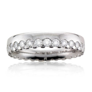 18ct White Gold Full Brilliant-cut Diamond Wedding Ring - Andrew Scott