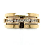 18ct Yellow Gold Pave Diamond Cut-out Design Ring