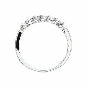 Platinum Half Diamond Millgrain Edge Ring