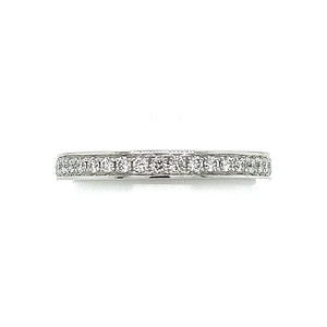 Platinum Half Pave Diamond Set Ring