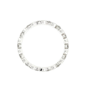 18ct White Gold Satin Fully Diamond Set Ring