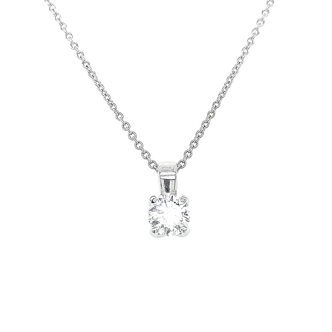 18ct White Gold Diamond Pendant & Chain – Andrew Scott