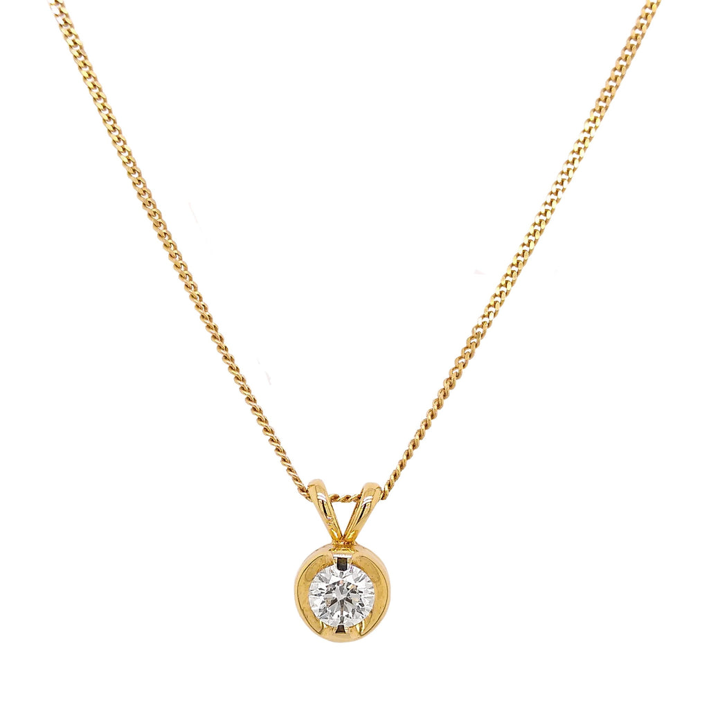 18ct Yellow Gold Diamond Rosabella Pendant & Chain