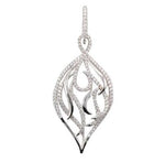 18ct White Gold Pavé-Set Diamond Interlacing Leaf Pendant & Chain - Andrew Scott