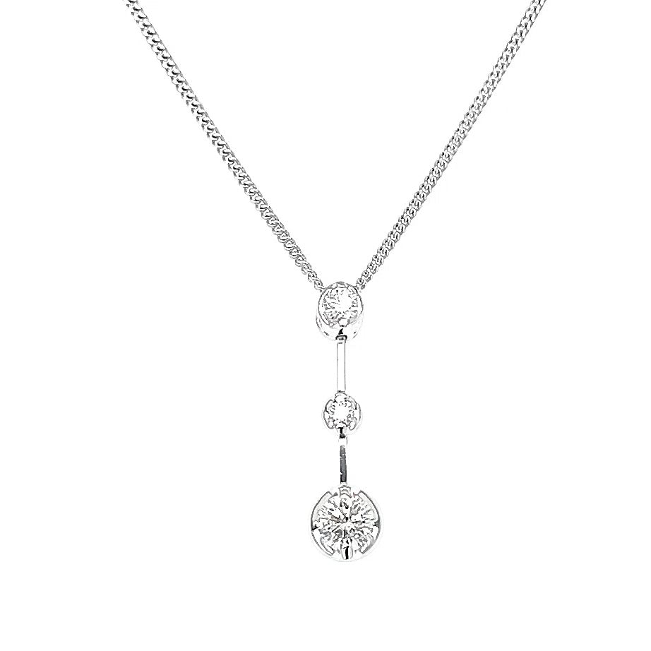 1/2 Carat Round Diamond Pendant Necklace 14K White Gold – Diamond Banque