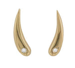 18ct Yellow Gold Long Teardrop Brilliant-cut Diamond Stud Earrings - Andrew Scott