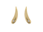 18ct Yellow Gold Long Teardrop Brilliant-cut Diamond Stud Earrings - Andrew Scott