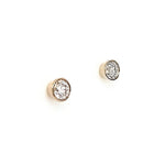 18ct Yellow Gold Diamond Conical Cabochon Set Stud Earrings