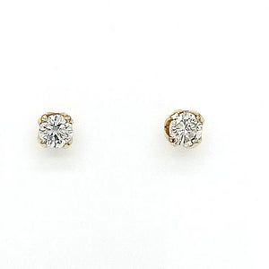 18ct Yellow Gold Diamond Lotus Stud Earrings