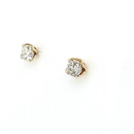 18ct Yellow Gold Diamond Lotus Stud Earrings