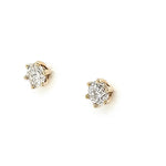 18ct Yellow Gold Six Claw Diamond Stud Earrings