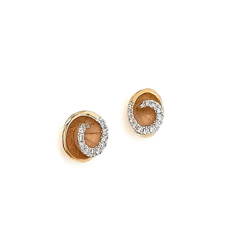 18ct Yellow Gold Diamond-set Swirl Earrings