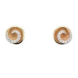 18ct Yellow Gold Diamond-set Swirl Earrings - Andrew Scott