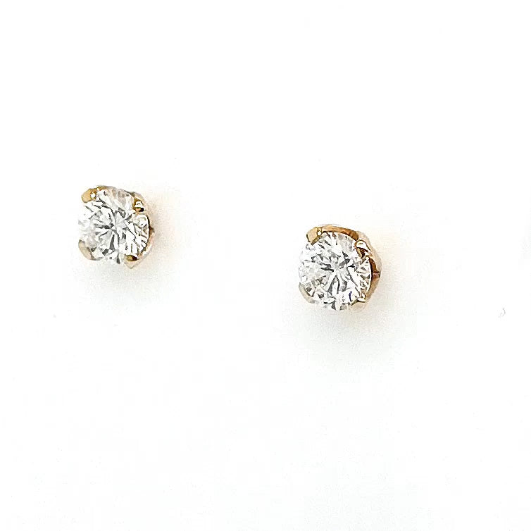 18ct Yellow Gold Lotus Claw Stud Earrings