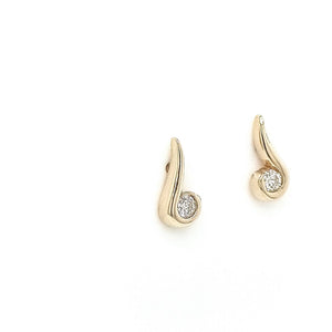 18ct Yellow Gold Diamond Curl Earrings