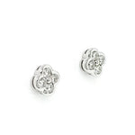 18ct White Gold Flower Diamond Earrings