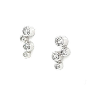 18ct White Gold Diamond Bubble Earrings