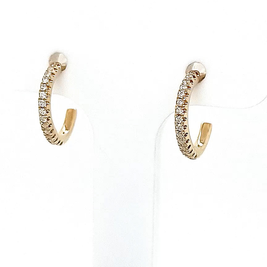 18ct Yellow Gold Diamond Hoop Earrings
