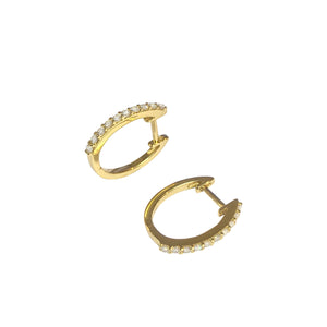 18ct Yellow Gold Brilliant-cut Diamond Hoop Earrings - Andrew Scott