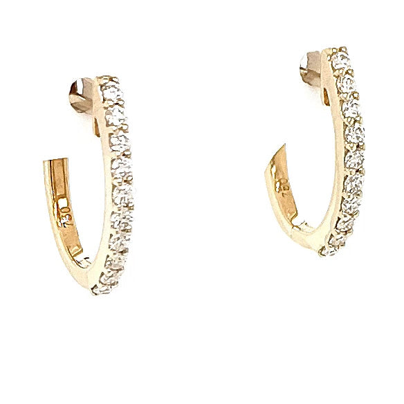 18ct Yellow Gold Brilliant-cut Diamond Hoop Earrings