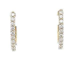 18ct Yellow Gold Brilliant-cut Diamond Hoop Earrings