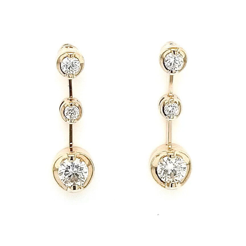 18ct Yellow Gold Diamond Rosabella Drop Earrings