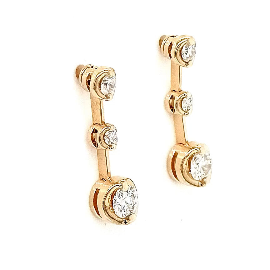 18ct Yellow Gold Diamond Rosabella Drop Earrings