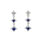 18ct White Gold Sapphire & Diamond Drop Earrings