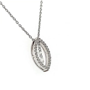 18ct White Gold Diamond Marquise Necklace