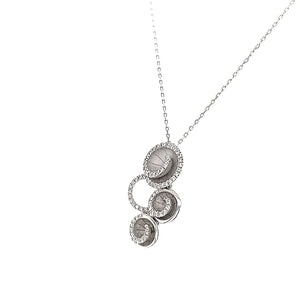 18ct White Gold Diamond-Set Multi Swirl Necklace