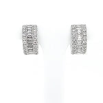 18ct White Gold Baguette & Brilliant-cut Diamond Hoop Earrings