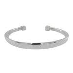 Mens Silver Square Tapered Torque Bangle