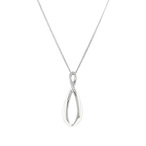 9ct White Gold Figure of 8 Necklace