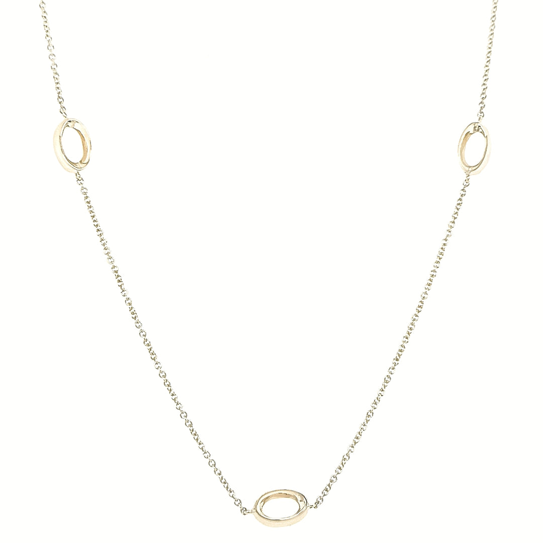 9ct Yellow Gold Open Ellipse Necklace