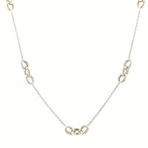 9ct Yellow Gold 5x Trilogy Link Necklace