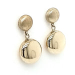 9ct Yellow Gold Double Round Bead Drop Earrings