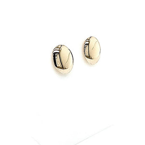 9ct Yellow Gold Oval Flat Stud Earrings