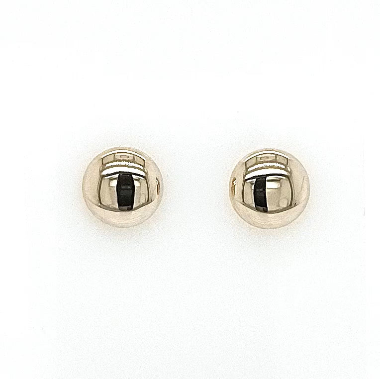 9ct Yellow Gold Round D Shape Stud Earrings